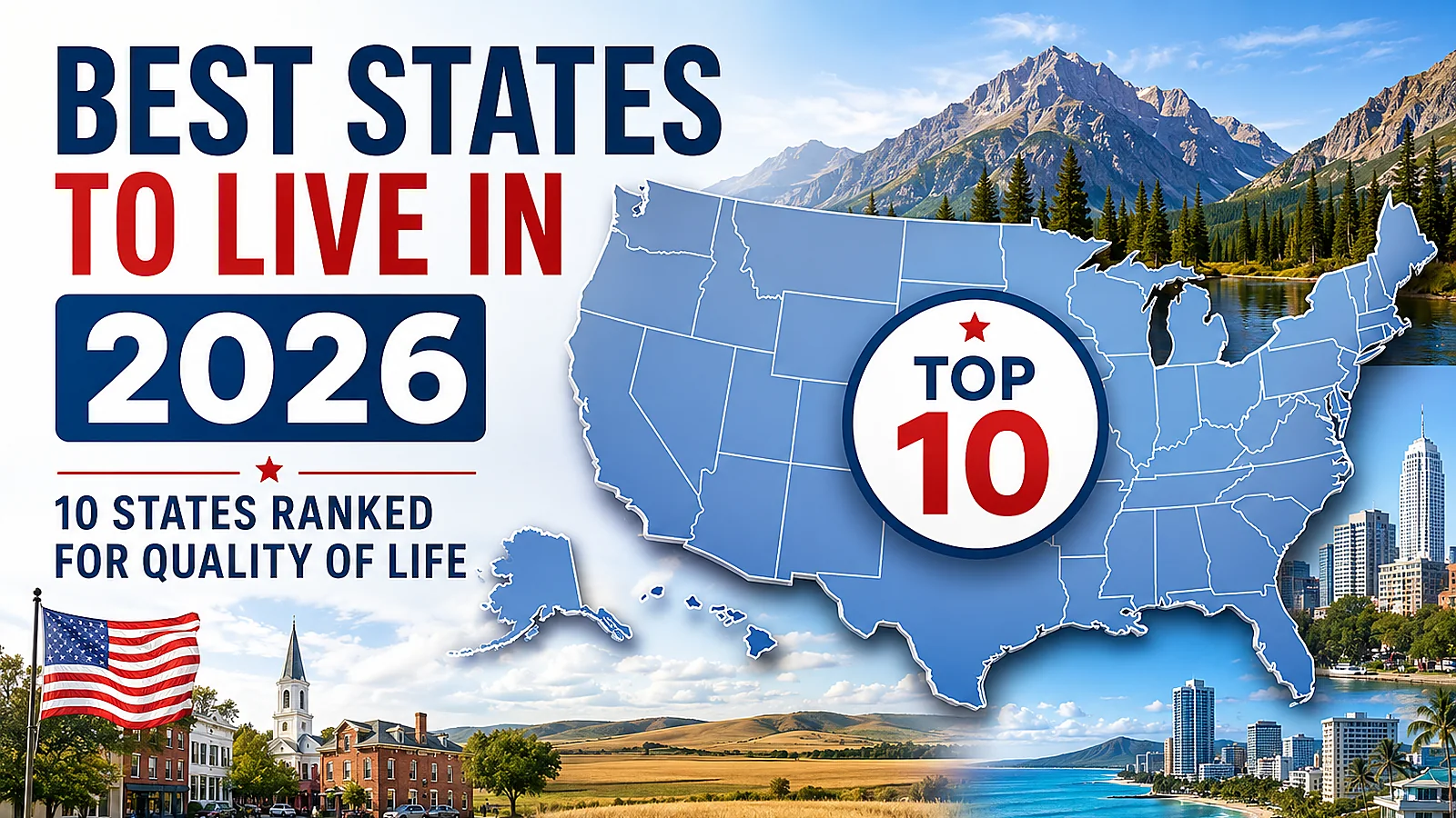 Best states to live in 2026 ranked by cost, income, jobs, education, safety, and health