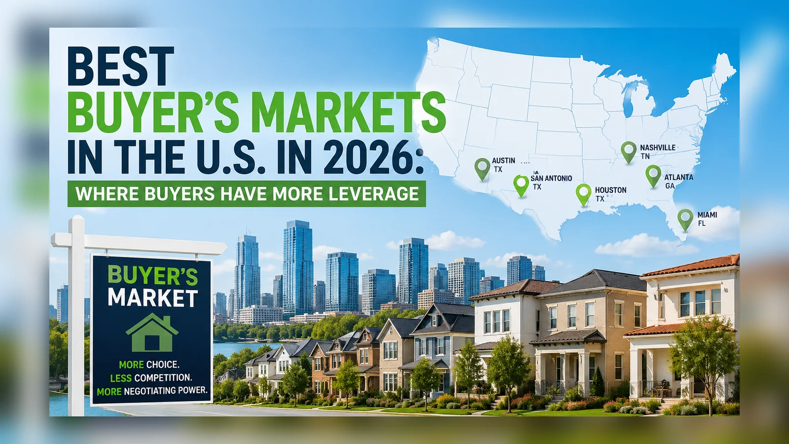 Buyer's market in the U.S. in 2026 showing metros where buyers have more negotiating leverage