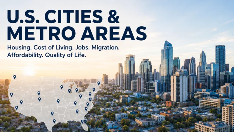 U.S. cities and metro areas housing, cost of living, migration and affordability map