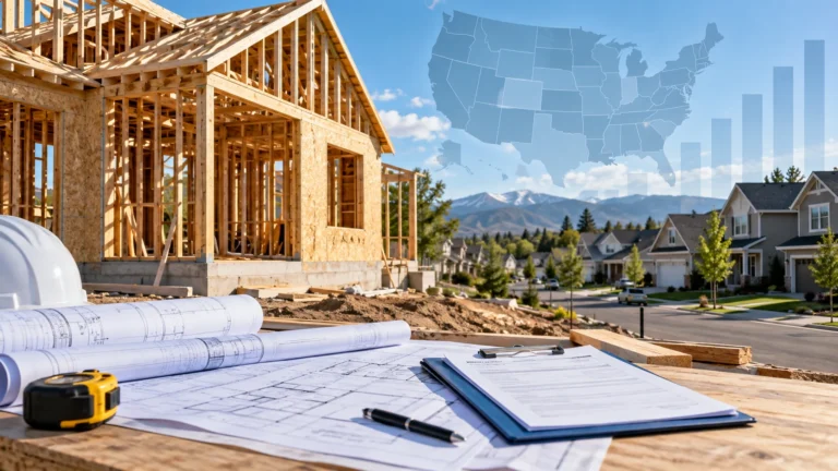 Building permits by state comparison showing residential construction across the United States